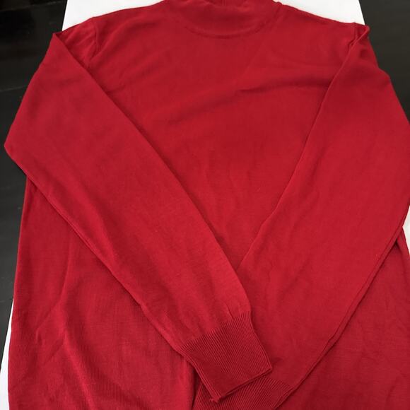 Tailored Recreation Premium Sweater Mens XL Red Wool Blend Mock Neck Fitted EUC - Picture 2 of 6